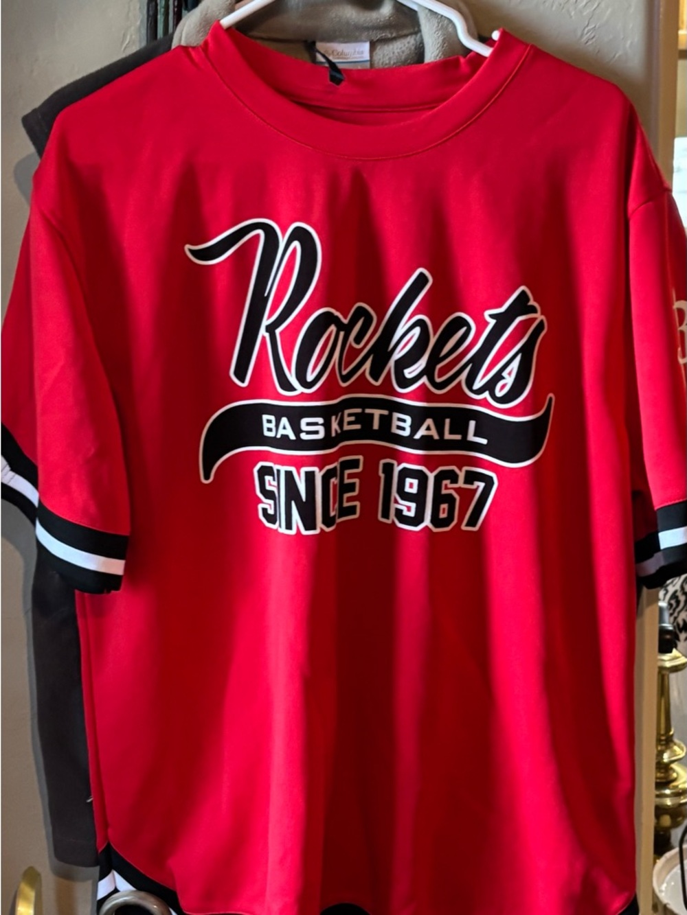 NBA Red Jersey Houston rockets men’s large White Logo